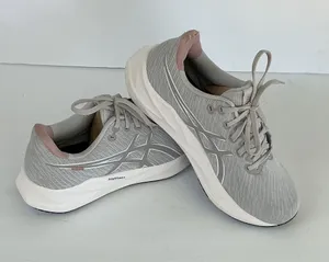 ASICS Versablast 4 Women's Gray Knit Sneakers with Pink Collar Trim thumbnail 1