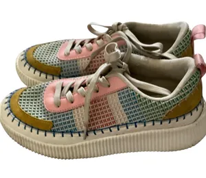 Nicole miller New York patchwork stich platform sneakers size 7 thumbnail 1