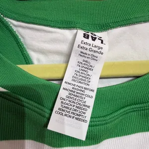 JoyLab Green White Striped Crop Tank Top Sz XL thumbnail 6