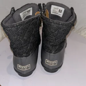 Sperry Saltwater Rain Duck Boots Womens Size 6. Gray Rubber Quilted Wool thumbnail 4