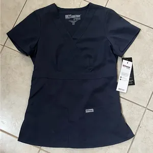 Grey's Anatomy by Barco Riley Women's 3-Pocket Modern Fit Mock Wrap Scrub Top thumbnail 2