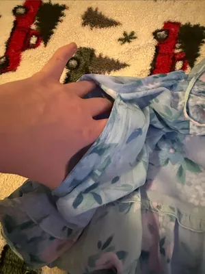 Hollister Light Blue Floral Spaghetti Strap Tiered Dress thumbnail 5