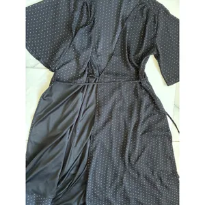 Lulus Farah Black White Triangle Print High Low Wrap‎ Midi Dress S thumbnail 7