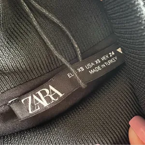 NWT Zara Black Satin Effect Long Sleeve Mock Neck Top Size XS Zipper Turtleneck thumbnail 7