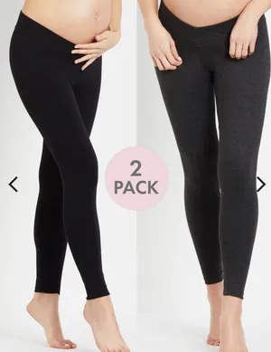BumpStart Maternity 2 pk leggings Black Size L thumbnail 2