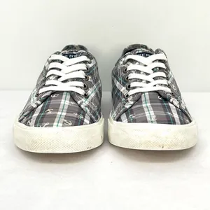 Sperry Pier View Anchor Plaid Gray Blue White Canvas Laced Slip On Sneakers 7.5 thumbnail 3