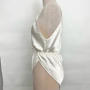 Victoria's Secret Vintage Gold Label Ivory Satin Bodysuit Bridal Wedding Large thumbnail 3