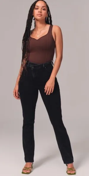 Abercrombie Fitch Curve Love 90’s Slim Straight Ultra High Rise Jeans 25/0 Short thumbnail 1