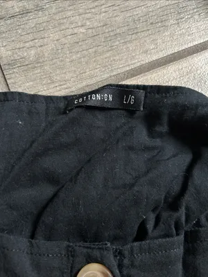 Cotton On Black Ruffle-Sleeve Button Crop Top thumbnail 2