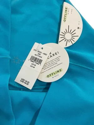 OFFLINE By Aerie Real Me Crossover High Waisted 7” Bike Short Blue Medium thumbnail 2
