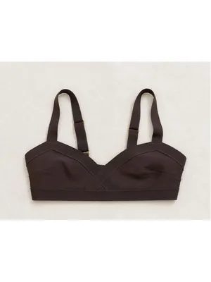 H&M Chocolate Brown Bikini Set NWOT Size‎ 12 Textured Stripe Swimwear thumbnail 2