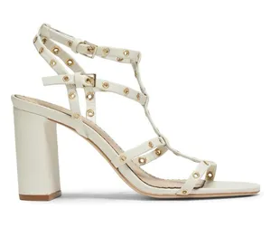 DKNY Ivory Strappy Studded Block Heel Sandals thumbnail 1