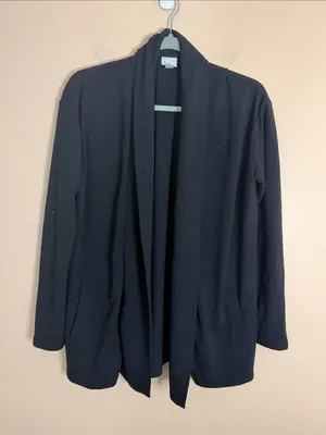 a new day Black Open Drape Front Blazer Cardigan thumbnail 1