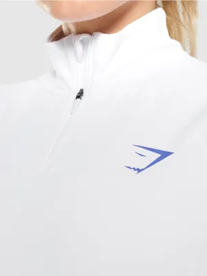 Gymshark White Quarter-Zip Pullover PULSE 1/4 ZIP thumbnail 6