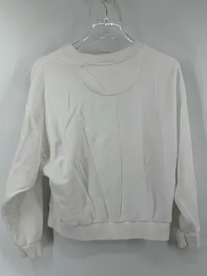 Nation LTD Women's Crew Neck Pull Long Sleeve White Jovie Sweatshirt size small thumbnail 2