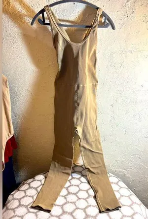 Free People Camel color tank bodysuit, ribbed, EUC size small, athleisure, yoga thumbnail 1