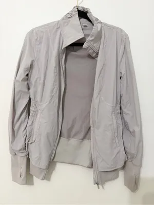 Lululemon Women's Sights Seen Windbreaker Jacket LW3DU5S Chrome Full Zip Size 6 thumbnail 1