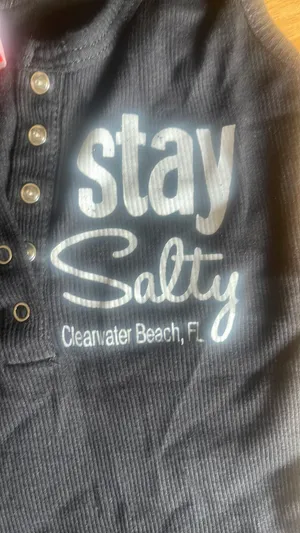Tank Top Stay Salty Clearwater Florida Size Small Belly Top thumbnail 2