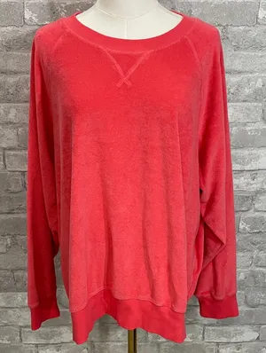 Old Navy Vibrant Corral Terry Crewneck Sweatshirt thumbnail 1