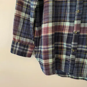 Aerie Blue Purple Plaid Button Down Shirt Western Boho Loungewear Women Medium thumbnail 5