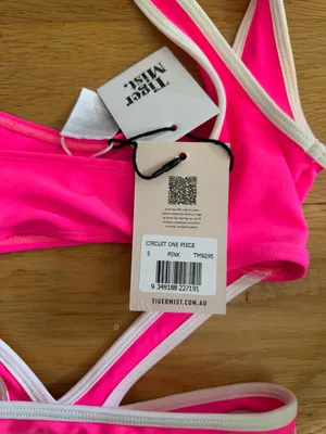 NWT - S - TIGER MIST - Women's Pink Contrast-Trim Cutout Bikini thumbnail 4