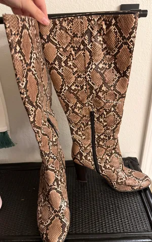 A New Day Snake skin knee high boots thumbnail 1