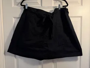 Lane Bryant Venezia Utility Skirt‎ Black 26 Plus Size Tie Waist Casual Workwear thumbnail 1