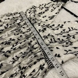 Bardot Embroidered Tiered Mini Dress in Black White Size 6 thumbnail 5