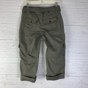 Apt.9 Cargo Capris With Studded Belt Women's Size 4 olive Green thumbnail 2