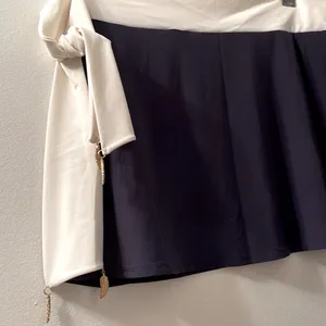 Swim Bathing Suit Blue & White Cover Up Skirt thumbnail 5