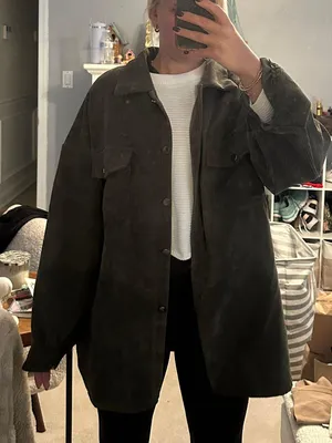 Green Suede Jacket Size L thumbnail 1