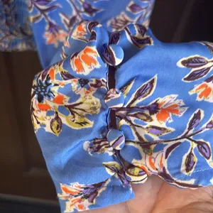EUC Free People Santiago Boho Top Periwinkle Floral Size Small thumbnail 6