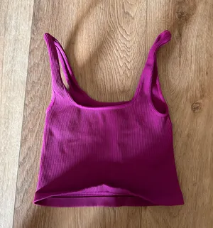 Free People Ruched Purple Crop Top thumbnail 1