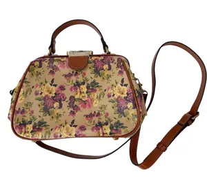 Patricia Nash Gracchi Antique Rose Leather Satchel Crossbody Cottagecore thumbnail 1