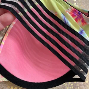 PINK Victorias Secret Yellow Black Tropical Wear Everywhere Bra 36B thumbnail 5