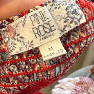 Pink Rose Red Boho Print Maxi Dress thumbnail 5