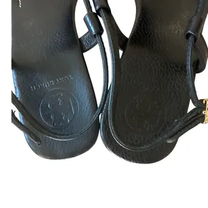Tory Burch‎ Pauline Demi Cork Wedge Sandals Black 8.5 thumbnail 5