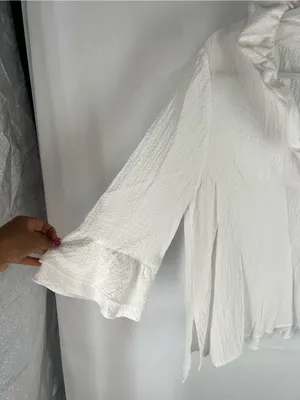 Moonlight Ruffle Collar Tunic Top - White thumbnail 6