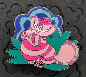 Disney parks Alice in Wonderland Cheshire Cat smiling eyes closed trading pin thumbnail 1