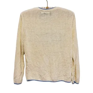 VTG 90s Crazy Horse Wool Rabbit Fairisle Sweater Womens M Cream Grandma Heritage thumbnail 3