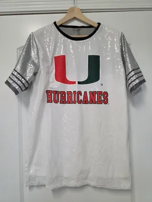 Miami Hurricanes Gameday Couture Women's Full Sequin Jersey Dress Size Large thumbnail 6