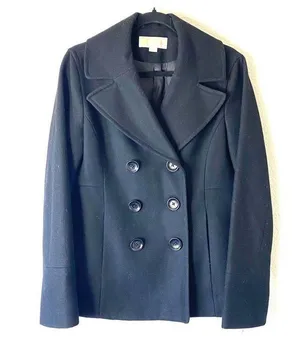 Michael Kors Black Wool Blend Peacoat Size Medium thumbnail 2