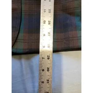 Pendleton Vintage Wool Plaid Blazer Jacket Velvet Collar Green Brown Size 8 thumbnail 7