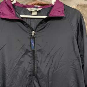 Vintage Black/Purple Thin Light Weight LL Bean Quarter Zip Windbreaker L.L. Bean Jacket thumbnail 2