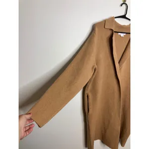 Liz Claiborne Cardigan Women M Brown Good Longline Open Front Pocket Sweater thumbnail 2