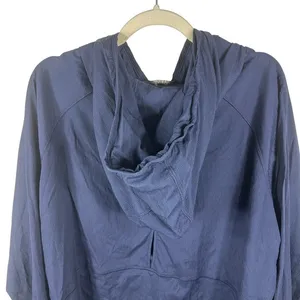 Athleta Teton Anorak Windbreaker Hoodie XL Navy Blue Grid Texture Lightweight thumbnail 6