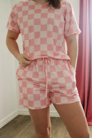 Pink checker 2 piece set Size M thumbnail 1