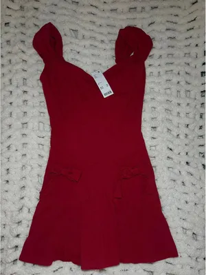 Urban Outfitters Women's Red bow Dress thumbnail 1