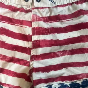 Raya Sun Athletic Shorts Red and White with Drawstring Waist thumbnail 2