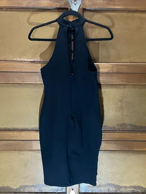 Solemio Elegant Black Backless Dress thumbnail 3